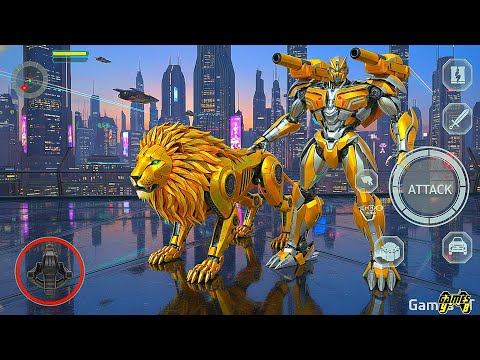 Lion Car Robot Transformers City Battle Game 2026 Part 5 - Android Gameplay