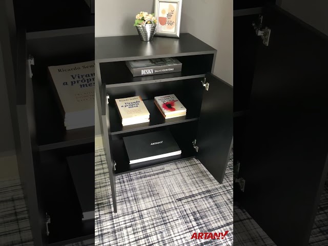 Armário para Escritório Cool 2 Portas Preto - Artany