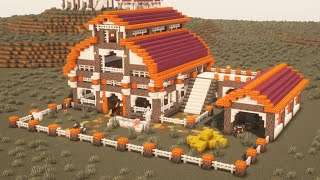 How to build Pale Oak Barn - Minecraft Tutorial