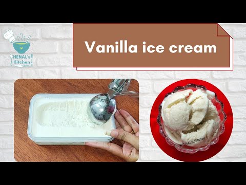 વેનીલા આઈસ ક્રીમ રેસિપી ઈંડા વગર|Homemade vanilla ice cream recipe in gujarati|3 ingredient icecream