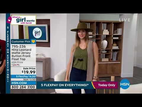 Nina Leonard Matte Jersey Button Front Float Top