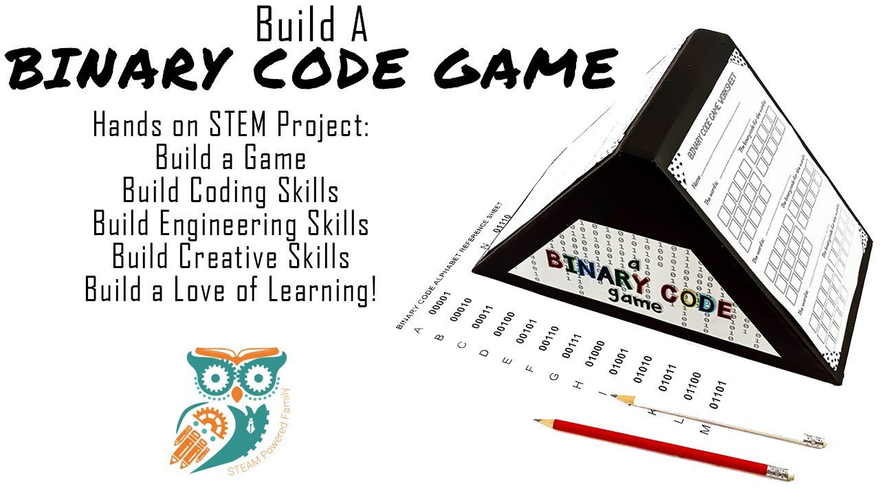 Build Your Own Binary Code Game - STEM for the classroom, camp, after school club, or homeschool