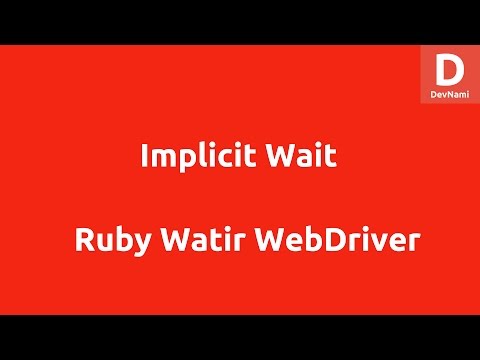 Implicit Wait Watir WebDriver