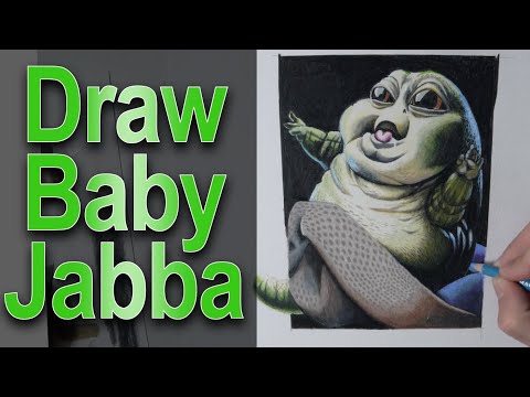 Drawing Baby Jabba the Hutt from Star Wars #artomic321 #drawingbabyjabba #starwarsart