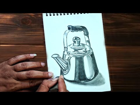 Still Life Drawing for Beginners with Pencil Shading | Howto Draw Tea Pot |still life | artistkearts