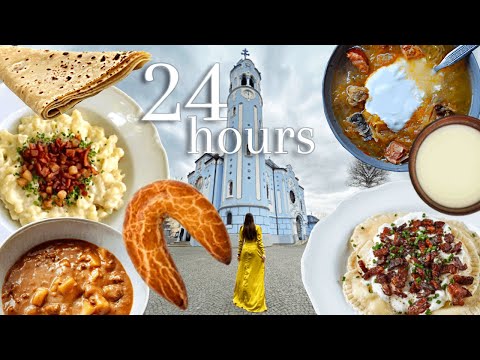 Eating Only SLOVAK Food in Bratislava for 24 Hours 🧀🍞