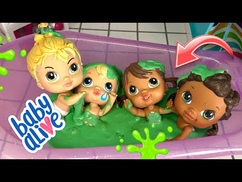 NEW Baby alive crib life dolls Slime bath!
