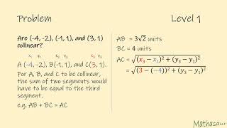 Distance formula for collinear points