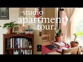 studio apartment tour // cozy, bookish, plants, dark academia