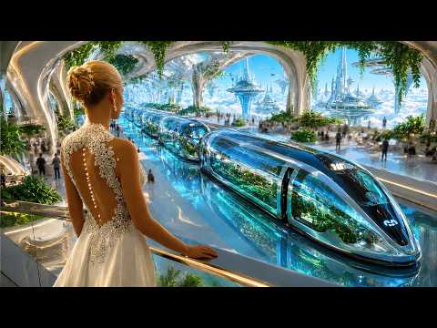 Floating Sky Garden City 2300 | Peaceful Futuristic Ambient Music for Sleep, Relaxation  Focus