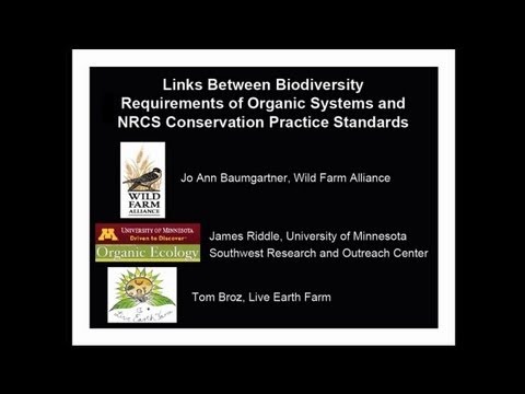 Links between Biodiversity Requirements of Organic Systems and NRCS Practice Standards