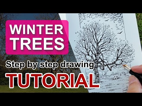 Drawing Winter Trees - Step by Step Tutorial