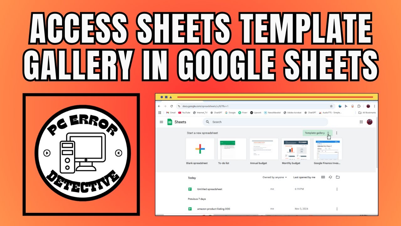 How to Access Sheets Template Gallery in Google Sheets