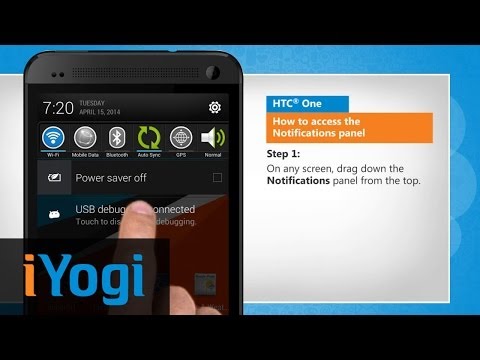 Access the Notifications panel in HTC One
