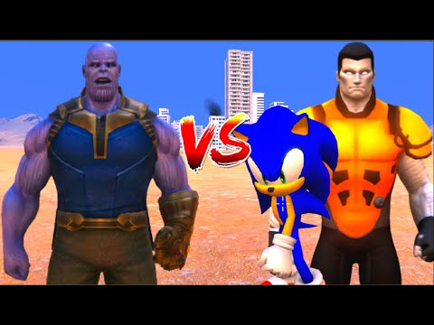 100 Thanos vs 1000 Sonic and 1000 Colossus (Marvel vs Marvel)