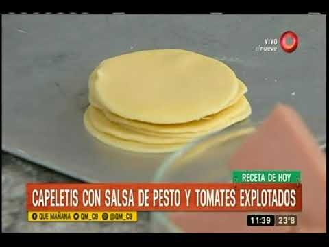 Receta de hoy: Capeletis con salsa de pesto y tomates explotados