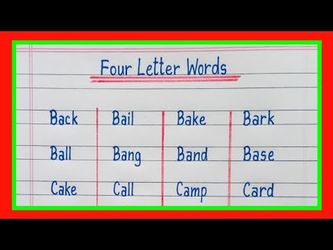 كلمات انجليزي من 4 حروف