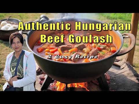 🇭🇺 🔥 Authentic Hungarian Beef Goulash in a Bogrács (Open Fire Cooking!) | Easy Recipe 🥘