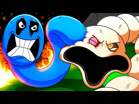HUNGRY SNAKE vs. BIG WORM! (Cartoon Animation)