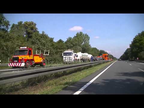 Lanfer Logistik LKW unfall auf der A67 25 07 14