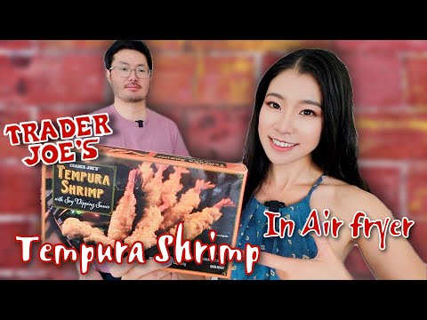 Trader Joe's Tempura Shrimp with Soy Dipping Sauce in the air fryer!| TRADER JOE ASIAN FOOD