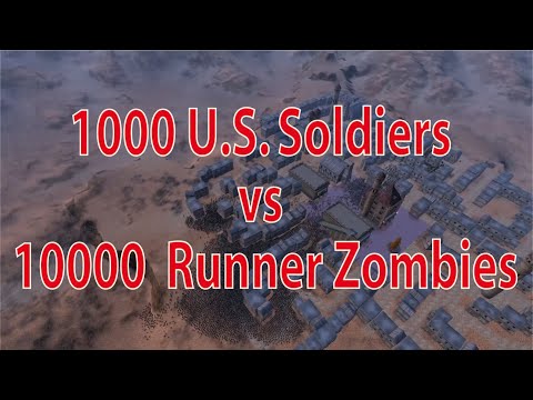 1000 U.S. Soldiers vs 10000 Runner Zombies - Ultimate Epic Battle Simulator UEBS