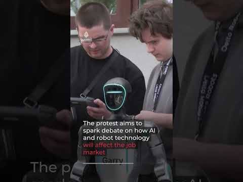 Robots protest in Poland over AI regulation concerns