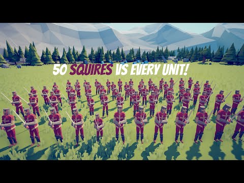 THE FIFTY SQUIRES CHALLENGE! Who can beat 50 Squires? Totally Accurate Battle Simulator