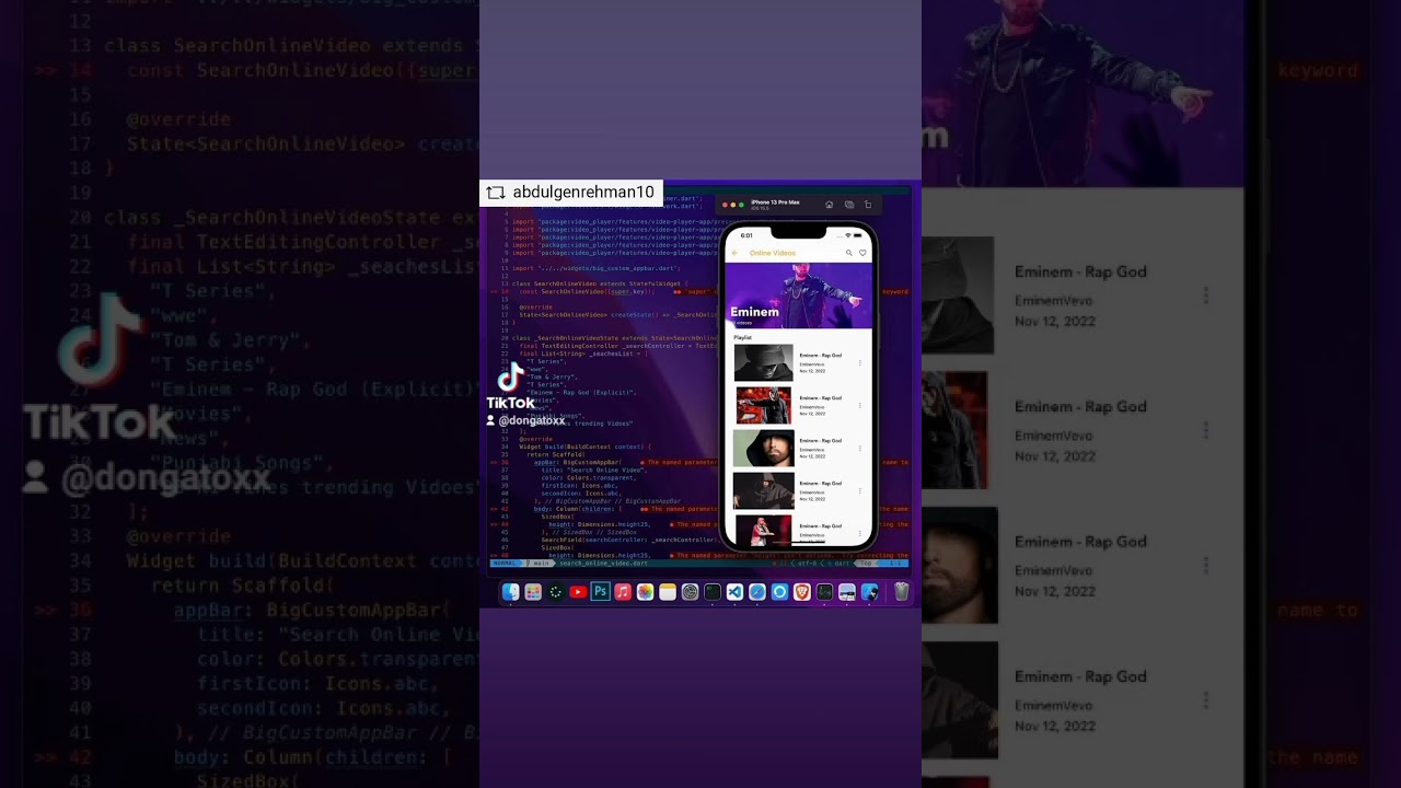 Video player App with flutter..🔥 Follow #flutter #android #programming #coding #flutterdeveloper