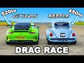 Porsche 911 GT3 RS v 450hp VW Beetle?! DRAG RACE