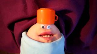 op een grote paddestoel