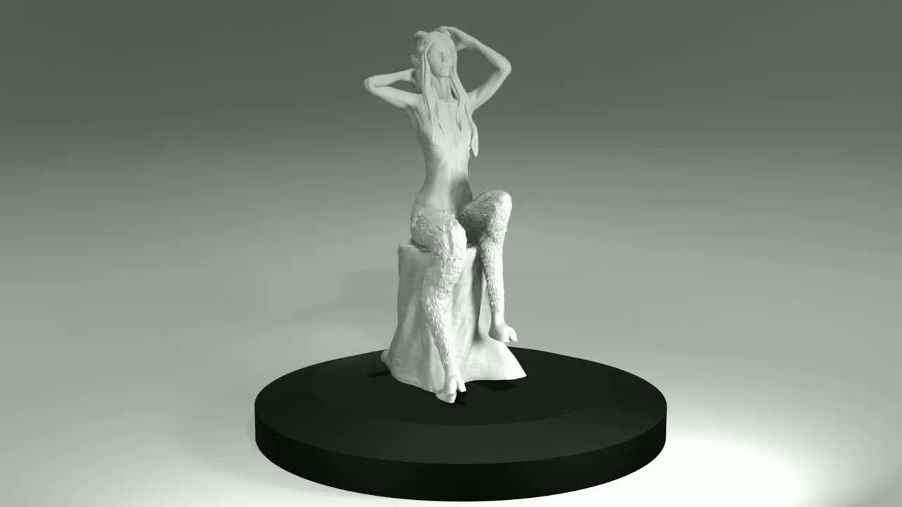 Satyr On A Tree Stump 3D Print Model