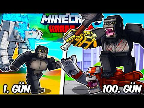 Hardcore Minecraft'ta TİTAN KONG Olarak 100 Gün Geçirmemin Hikayesi...