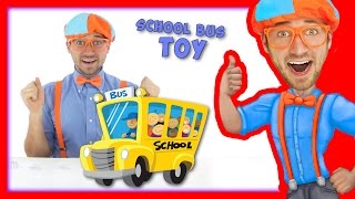 School Bus Toy with Blippi | Wheels On The Bus Song