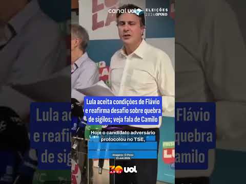 Lula aceita condições de Flávio e reafirma desafio sobre quebra de sigilos; veja fala de Camilo