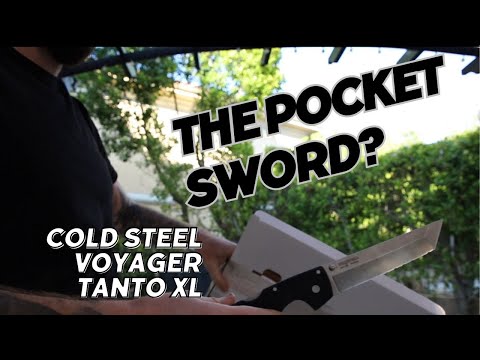 Cold Steel Voyager Series XL Tanto Serrated - LARGEST EDC Folding Knife
