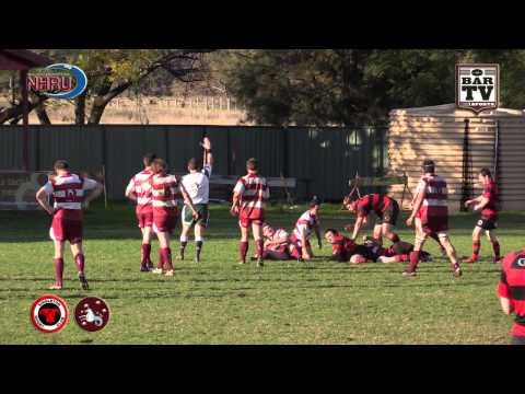 2015 NHRU Round 9 Premier 1 Highlights - Singleton Bulls v University