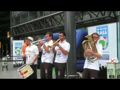 England Supporters Band at Heathrow