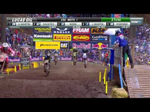 Washougal 250 Moto 1: A. Martin & Savatgy last lap battle