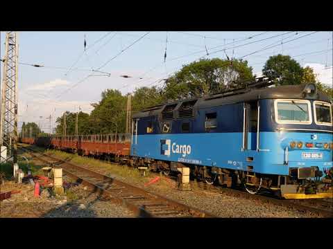 Nákladní vlaky ve výhybně Dluhonice dne 16. srpna 2020