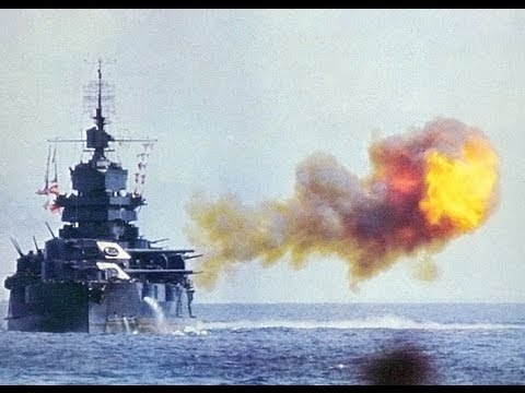 16 Inch Heavy Battleship Guns from the  USS Iowa (1944, 720p)