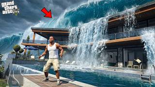 Franklin Reached His House In Biggest Tsunami In Los Santos! (GTA 5 Mods)