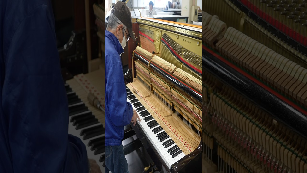 The process of making a Japanese piano. A one-of-a-kind piano created by a skilled piano craftsman