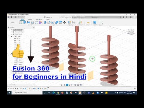 Fusion 360 : How to 3D Model an Auger Bit (Spiral Helix) in Fusion 360