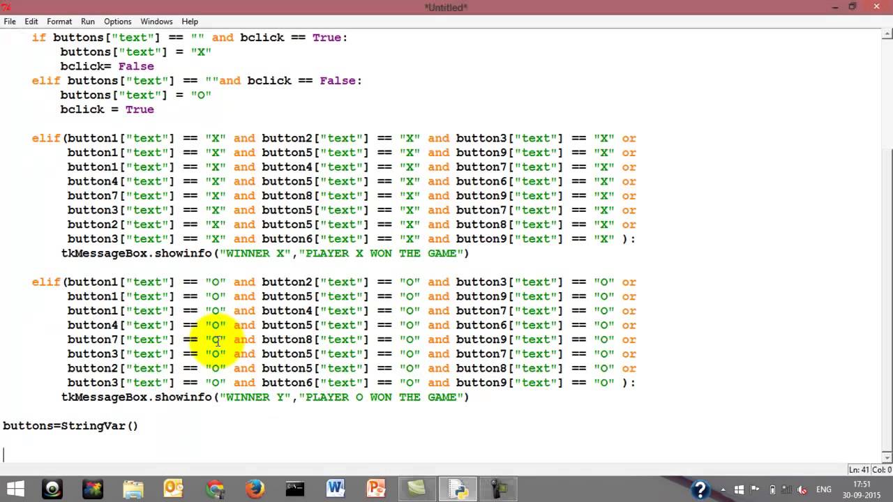 TIC TAC TOE Game in Python n Tkinter