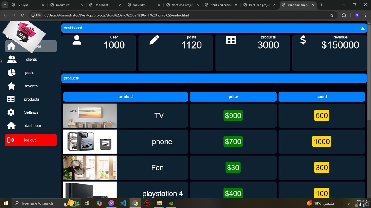 Shop with HTML and CSS