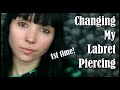 Changing My Labret Piercing For The FIRST TIME 1 Month Update