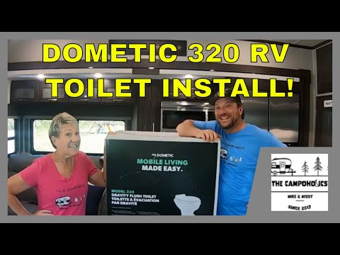 DOMETIC 320 RV TOILET INSTALL - She wants wallpaper too?