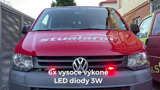 PROFI SLIM výstražné LED svetlo vonkajšie, do mriežky, červené, 12-24V, ECE R65