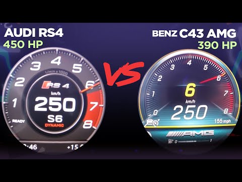 AUDI RS4 VS MERCEDES BENZ C43 AMG | Acceleration Battle 0-250 KM/H